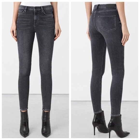 All Saints Denim - All Saints Eve Raven Black Gray Skinny Jeans 25 26